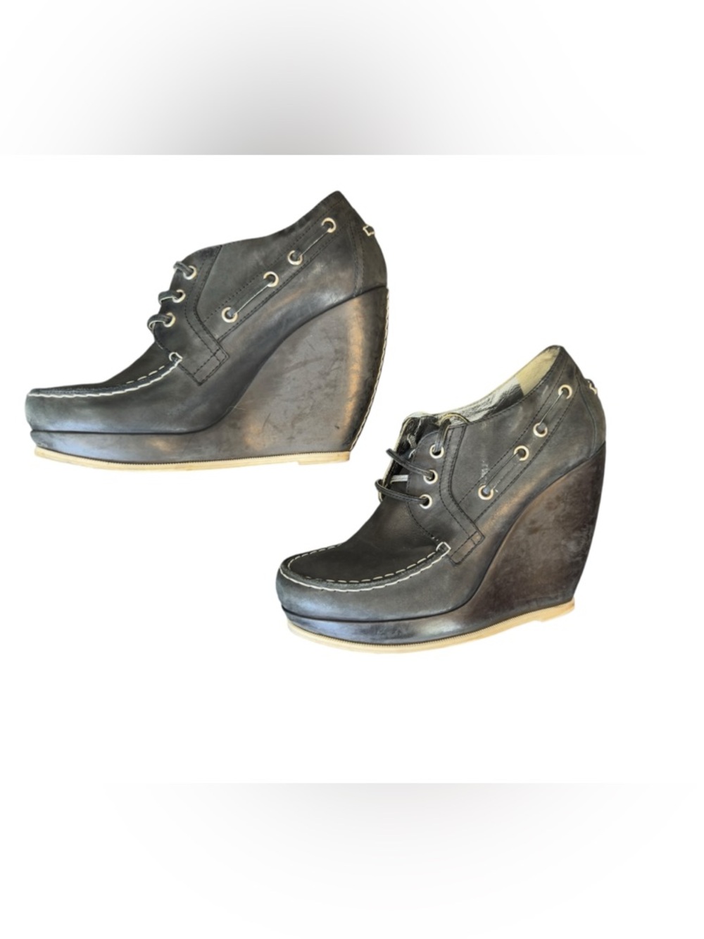 Balenciaga  blue/ white wedge boat shoes Sz. 38 - Picture 3 of 12